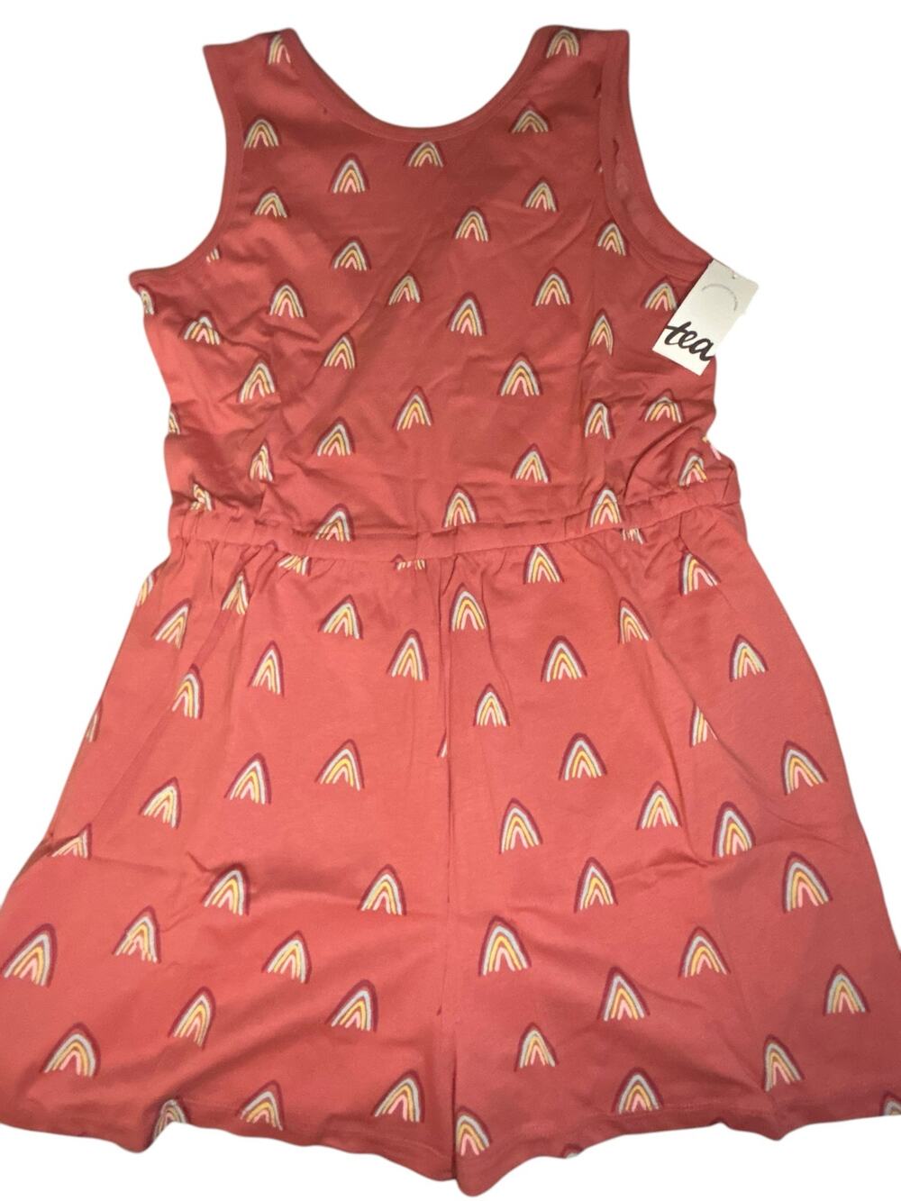 NEW Tea Collection rainbow reversible romper size 16